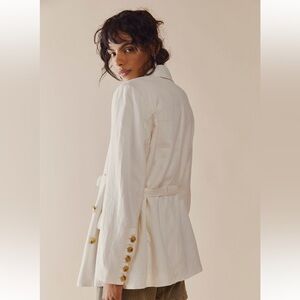 100% Linen Free People Olivia Blazer Size XS